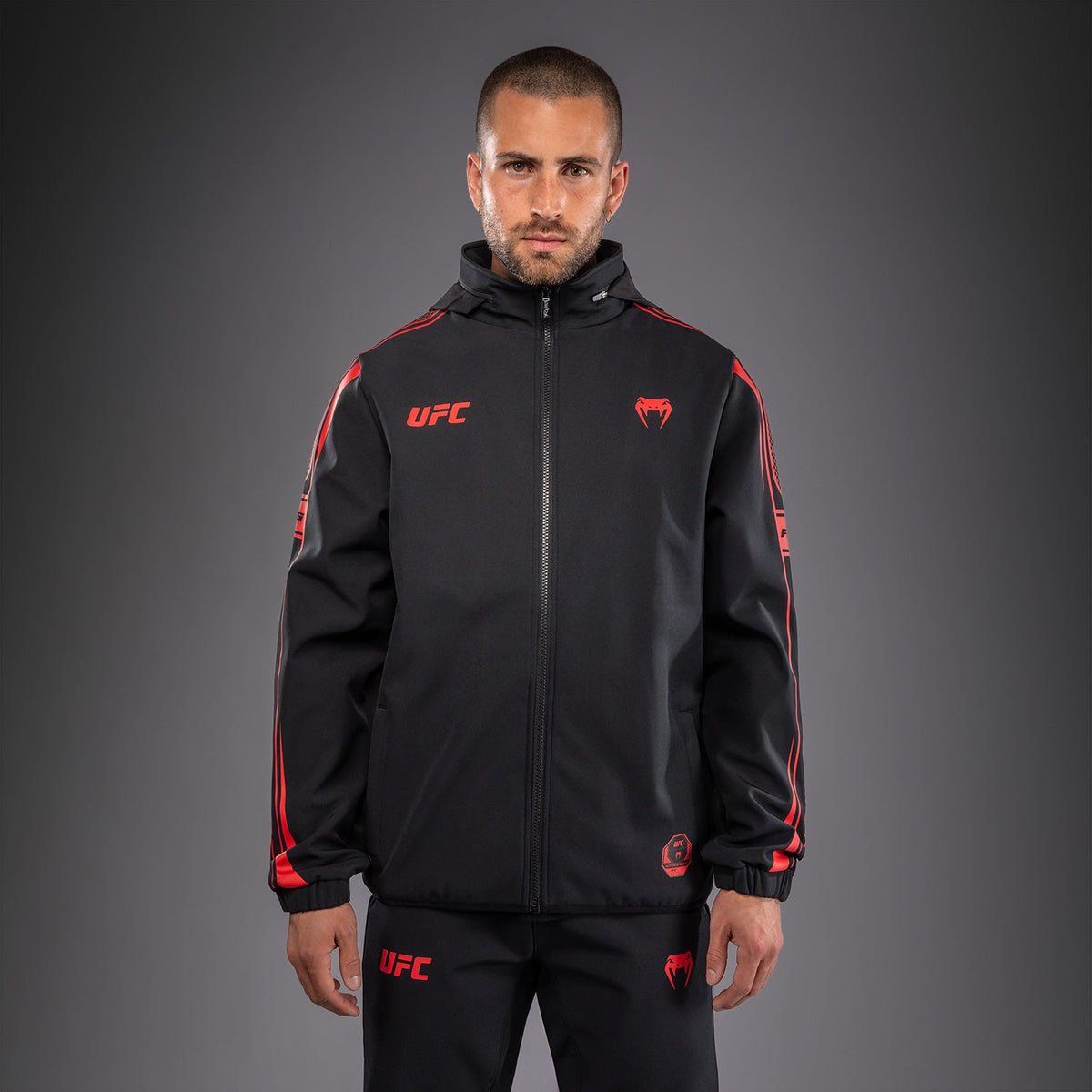 Venum UFC Unity by Venum Authentic Fight Week Men's Zip Hoodie - Black  product-type_Jackets Venum