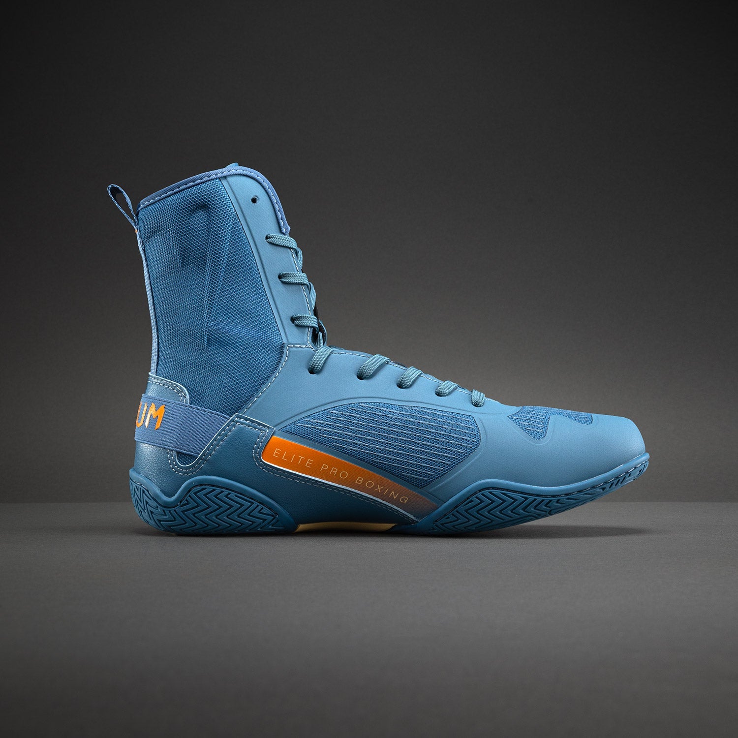 Venum Elite Neo Boxing Shoes - Steel Blue/Orange  product-type_Boxing shoes Venum