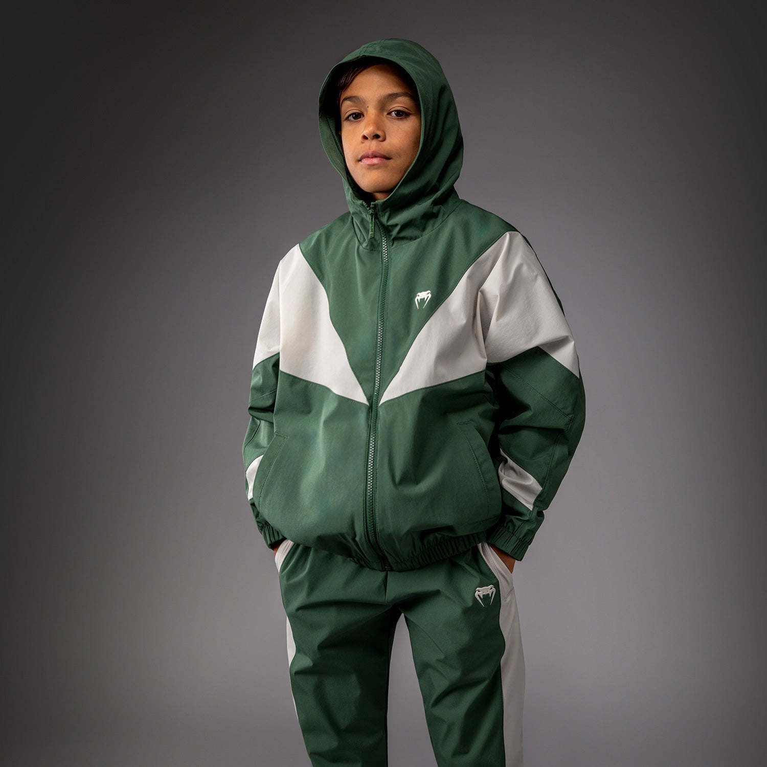 Venum Vectra Kids Track Jackets - Forest Green/ Off White  product-type_Jackets Venum