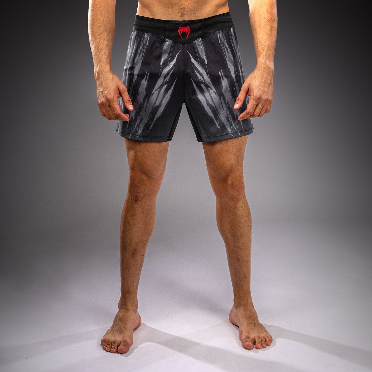 Venum Demon Fight Shorts - Black/Grey  product-type_MMA Shorts Venum
