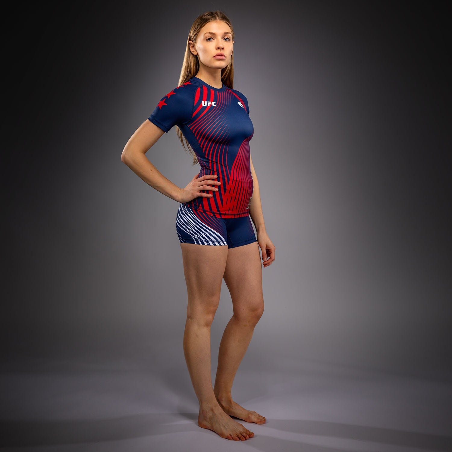 Women's UFC Freedom 250 by Venum Authentic Fight Night Short Sleeve Rashguard
