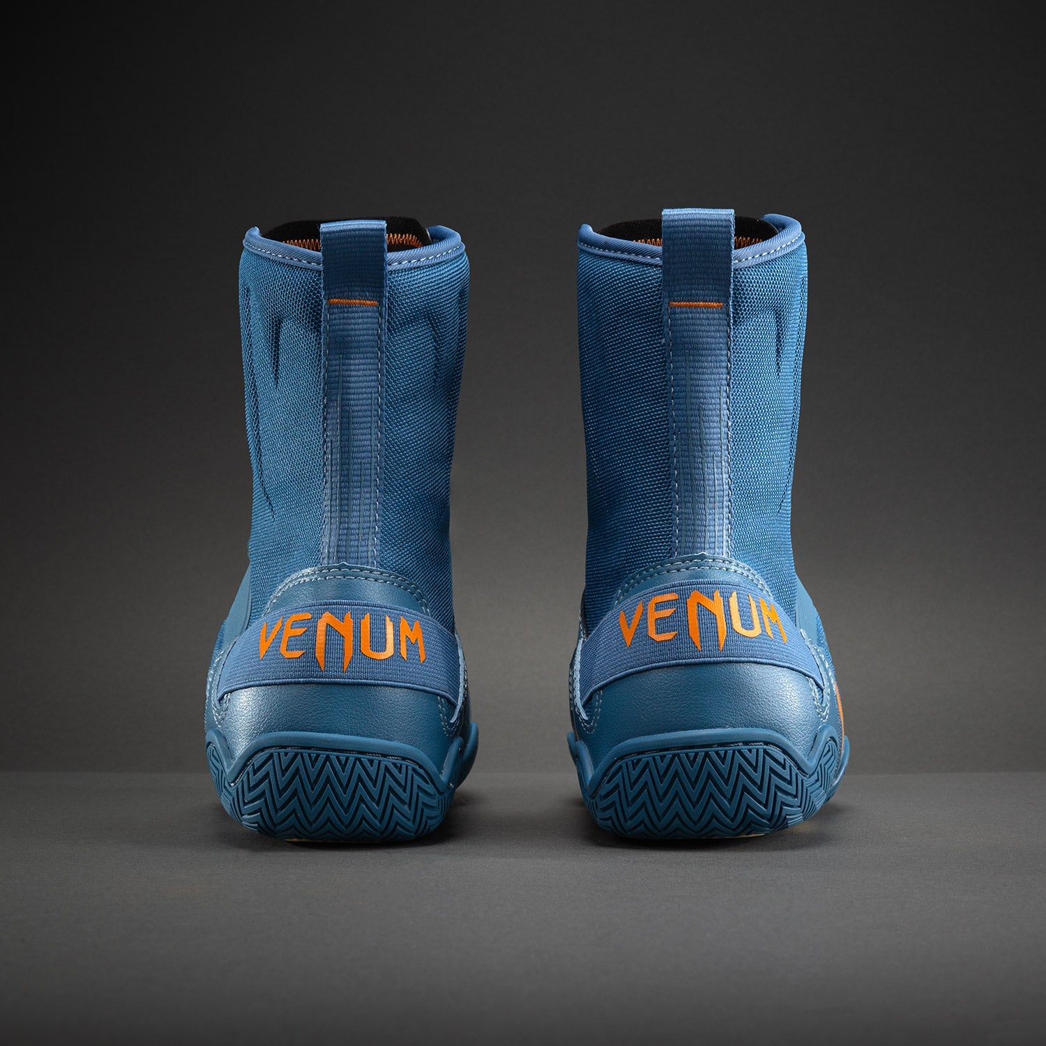 Venum Elite Neo Boxing Shoes - Steel Blue/Orange  product-type_Boxing shoes Venum