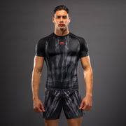 Venum Demon Short Sleeve Rashguard - Black/Grey  product-type_Compression T-Shirts Venum